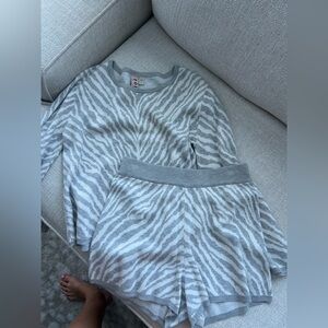 Dolan Gray Zebra Print Sweater and Shorts Set
